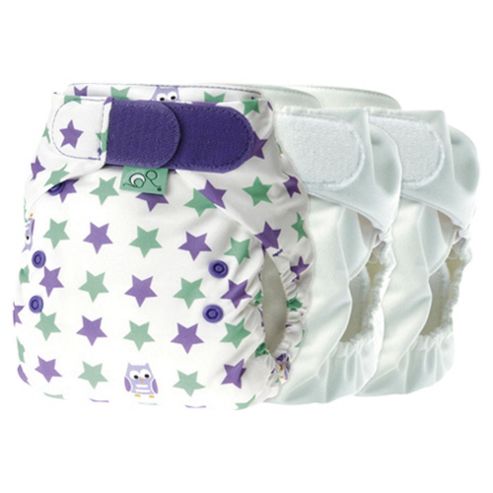 Image of Tots Bots Mini 3 Pack Easyfit Night Owl Reusable Nappies