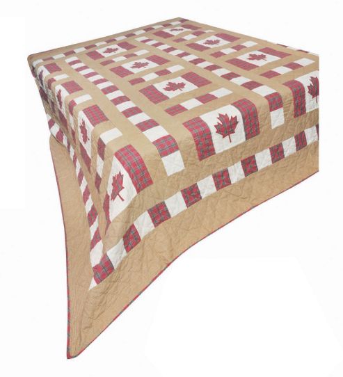 Image of Woven Magic Canadian Flag Quilt - Queen