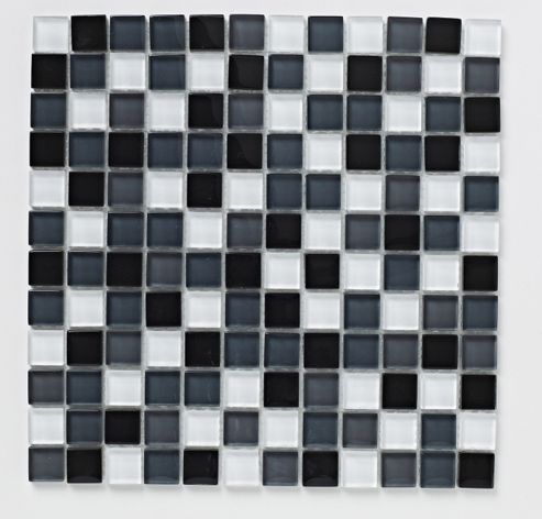 Image of Shades Of Grey Mix Glass Mosaic 300x300mm (0.09 M-- / Box)