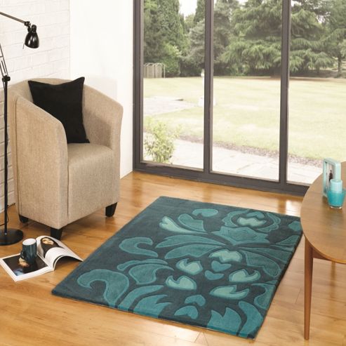 Image of The Peaks Ashbourne Teal 120x170 Acrylic Rug