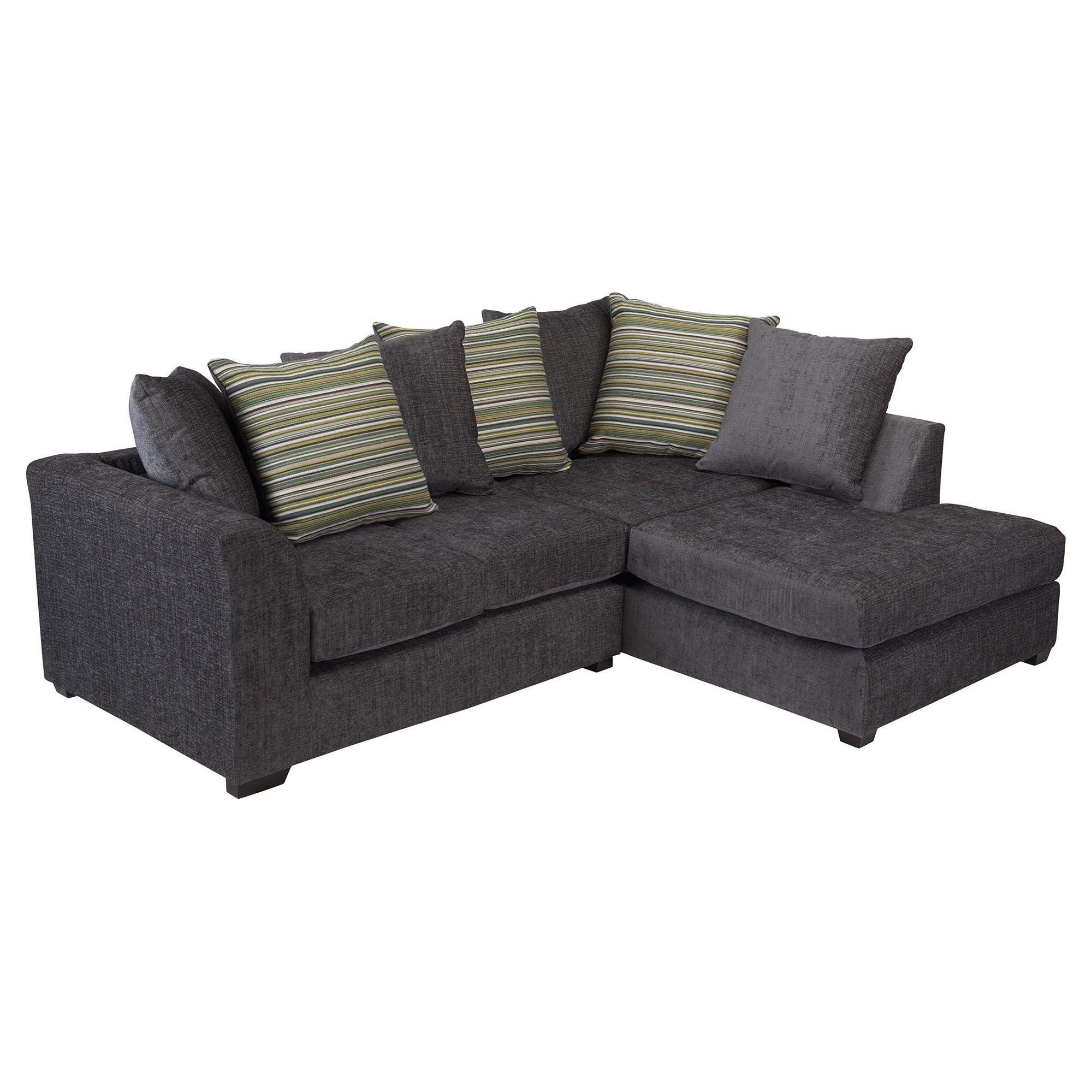 Toronto Fabric Corner Sofa Right Hand Facing, Charcoal at Tescos Direct