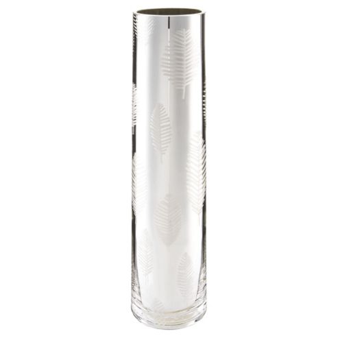 Image of Tesco Silver Etched Leaf Vase