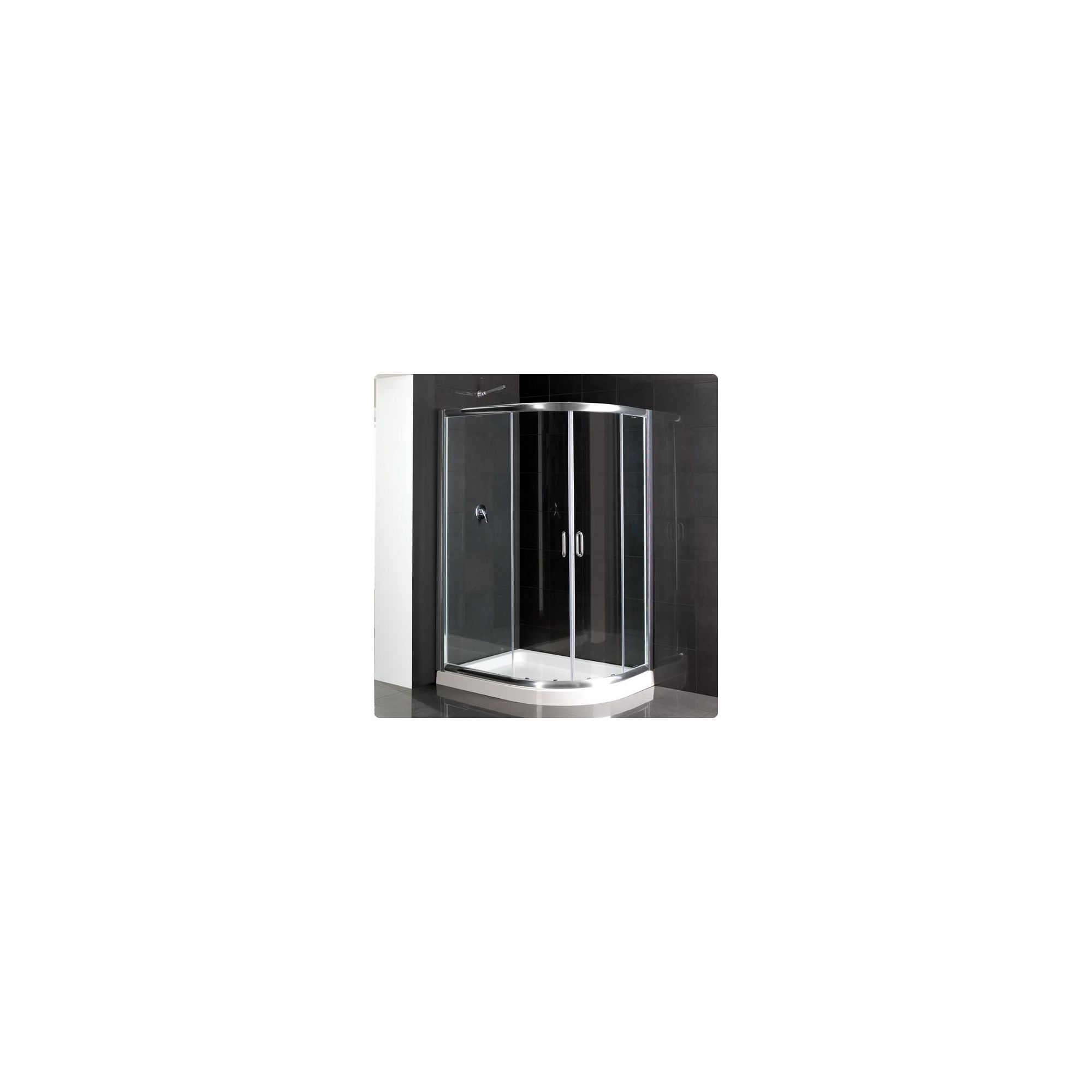 Duchy Elite Silver Offset Quadrant Shower Enclosure (Complete with Tray) 1000mm x 800mm, 6mm Glass at Tesco Direct