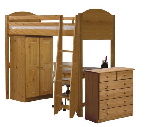 Image of Verona High Sleeper Bed Set 3 Antique