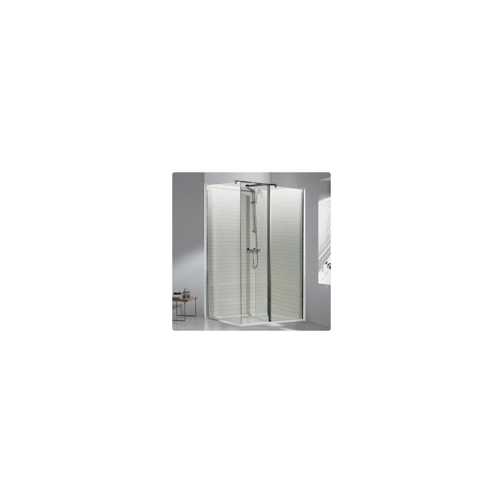 Duchy Choice Silver Walk-In Shower Enclosure 1700mm x 800mm (Complete with Tray), 6mm Glass at Tesco Direct