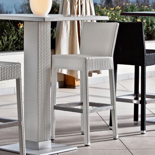 Image of Varaschin Lotus High Stool With Back By Varaschin R And D - White