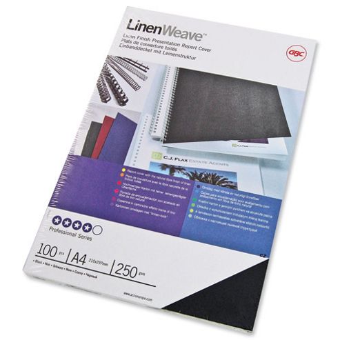 Image of Gbc Binding Covers Textured Linen Look 250gsm [pack 100]