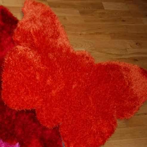 Image of Think Rugs Hong Kong Red Tufted Kids Rug