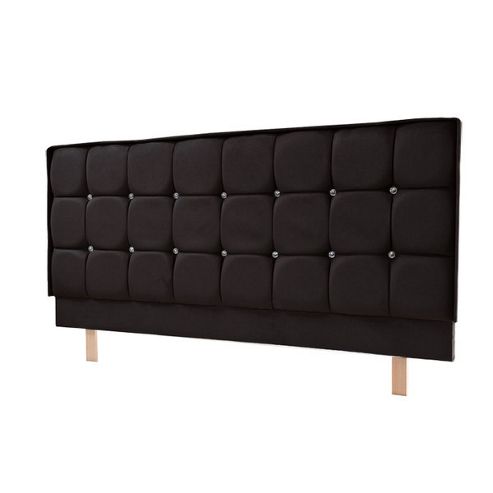 Image of Humza Amani Crystal Upholstered Headboard - Single 3ft - Black