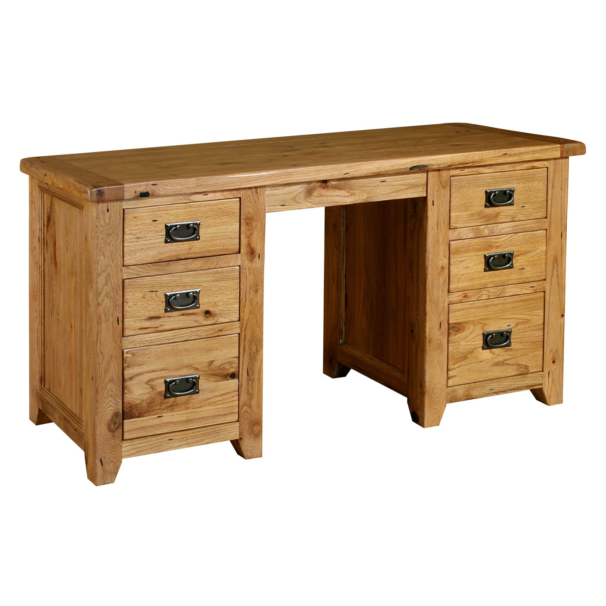 Kelburn Furniture Parnell Double Pedestal Desk in Rustic Oak at Tesco Direct