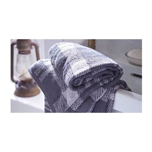 Image of Catherine Lansfield Home Cosy Corner Swing Kelso Jacquard 500gsm Bath Sheet Grey