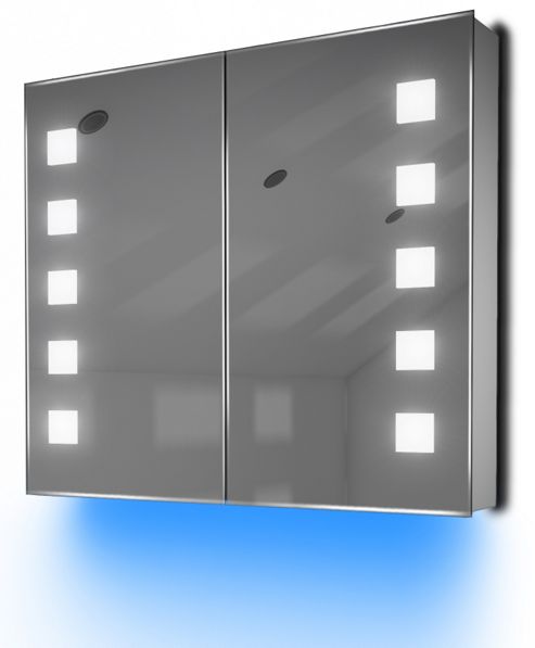 Image of Ambient Bathroom Mirror Cabinet With Sensor & Internal Shaver Socket K132b