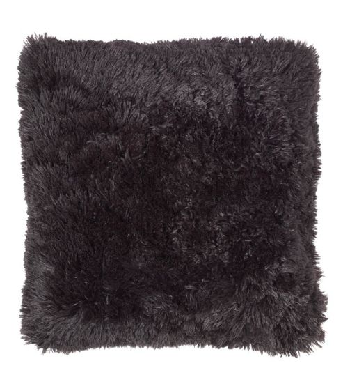 Image of Catherine Lansfield Designer Cuddly Cushion Cover - Black