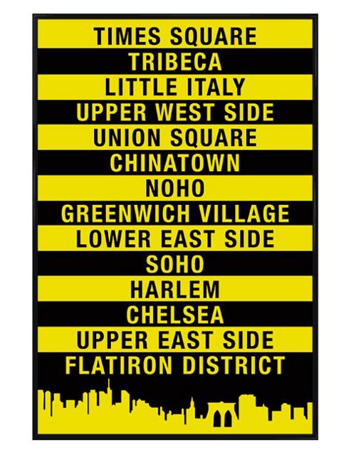 Image of New York City Gloss Black Framed Signs Of The Big Apple Poster