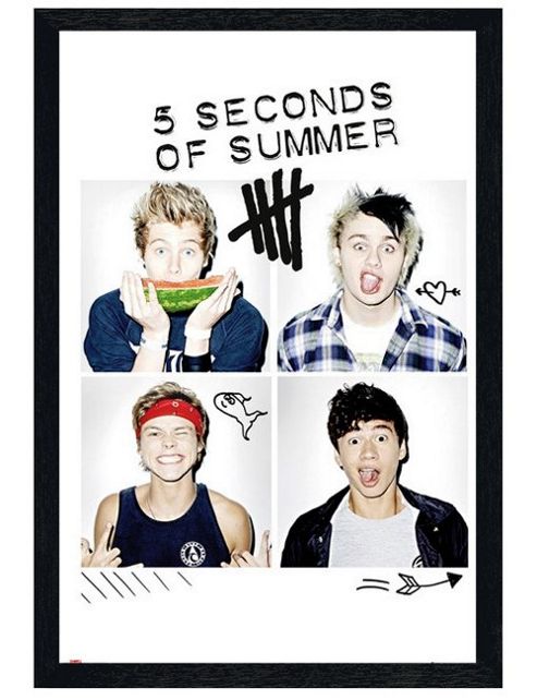Image of Black Wooden Framed 5 Seconds Of Summer She Looks So Perfect Poster