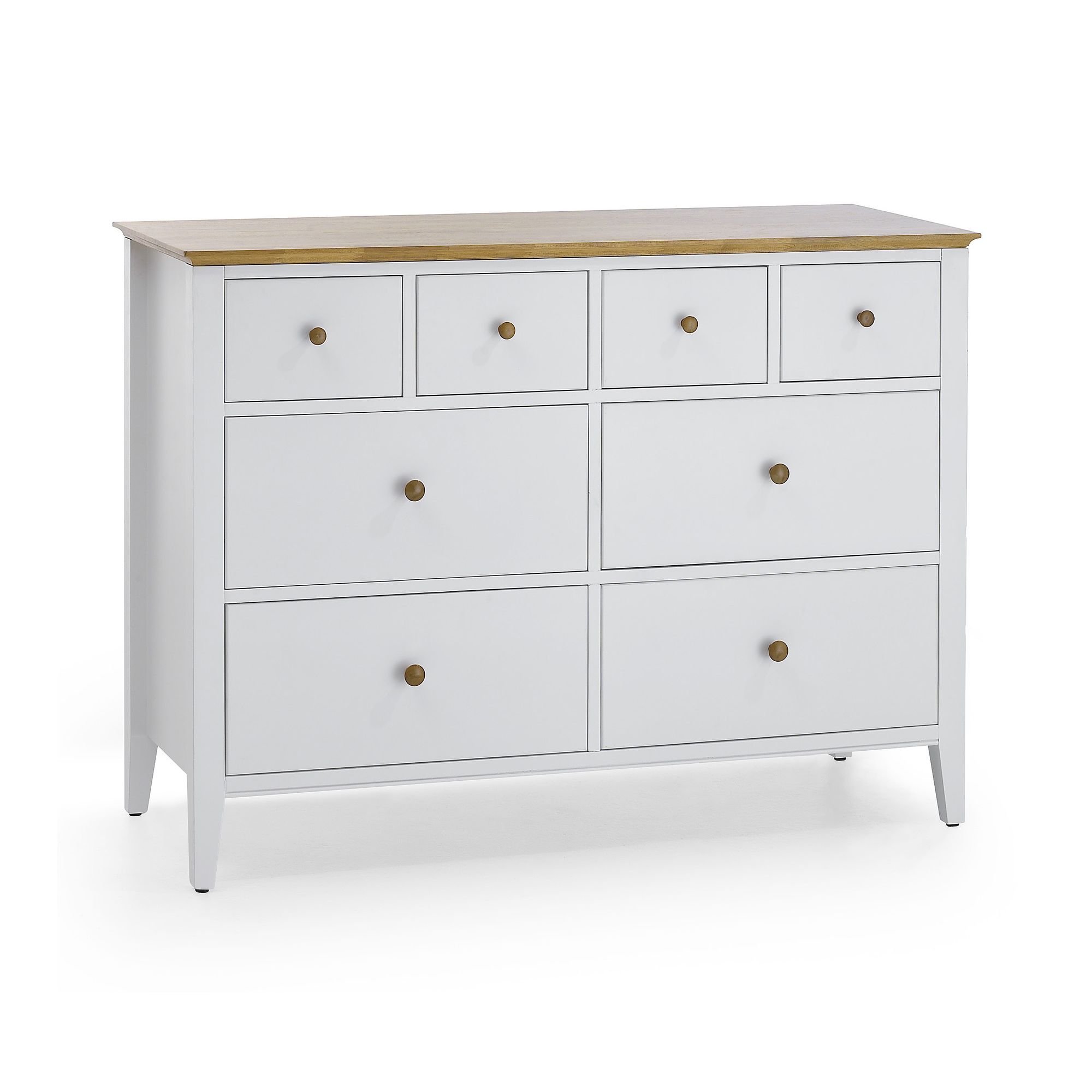 Serene Furnishings Grace 8 Drawer Chest - Golden Cherry with Opal White at Tesco Direct