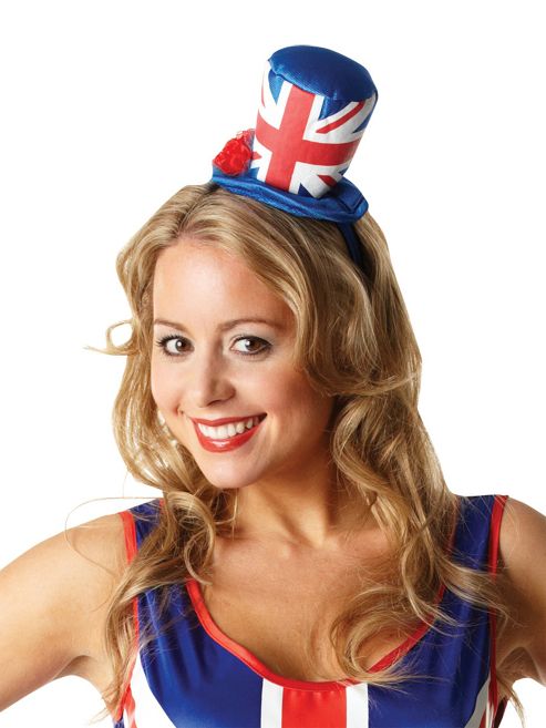 Image of Rubies Fancy Dress Costume - Rule Britannia Union Jack Mini Top Hat - Womens