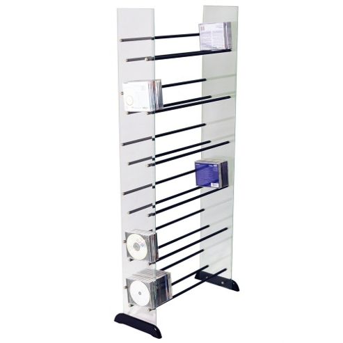 Image of Techstyle Glass Cd / Dvd / Media Storage Shelves