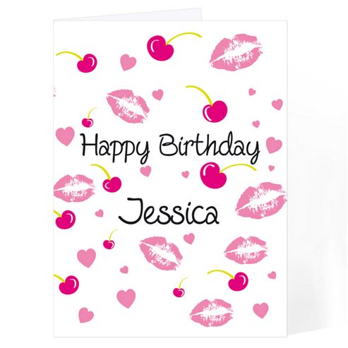 Image of Personalised Cherry Kisses Card