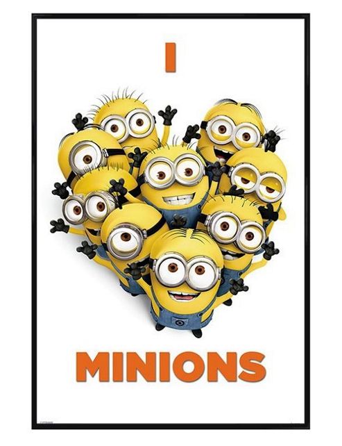 Image of Gloss Black Framed Despicable Me 2 I Love Minions Poster