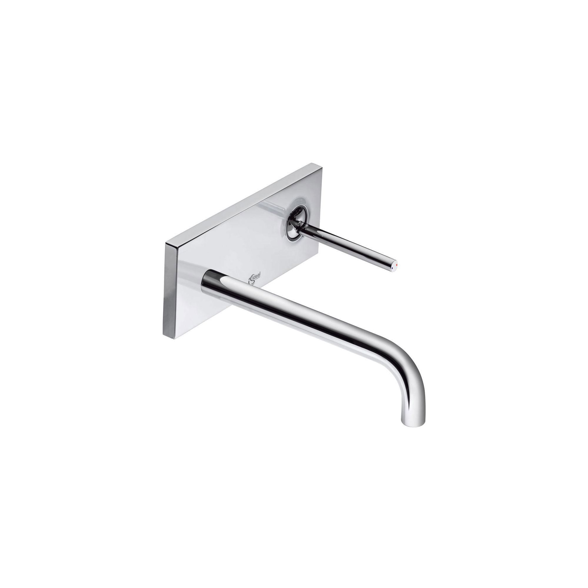 Ideal Standard Simply U 2 Tap Hole Wall-Mounted Cylindrical Spout Basin Mixer Tap with Rectangular Backplate at Tesco Direct