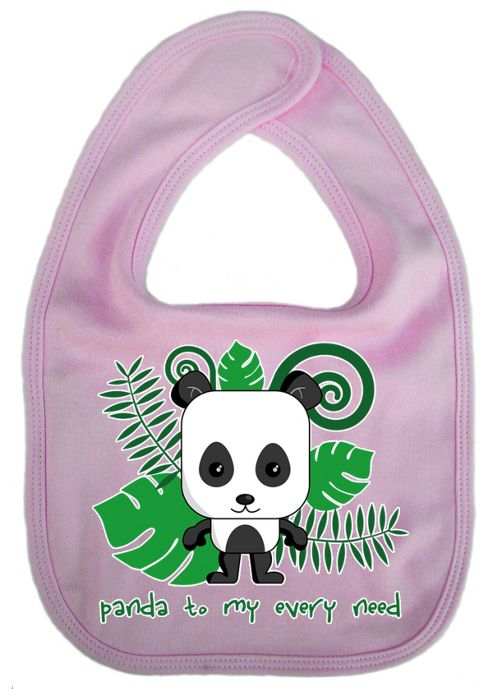 Image of Dirty Fingers Panda To My Every Need Baby Cute Bib Pink