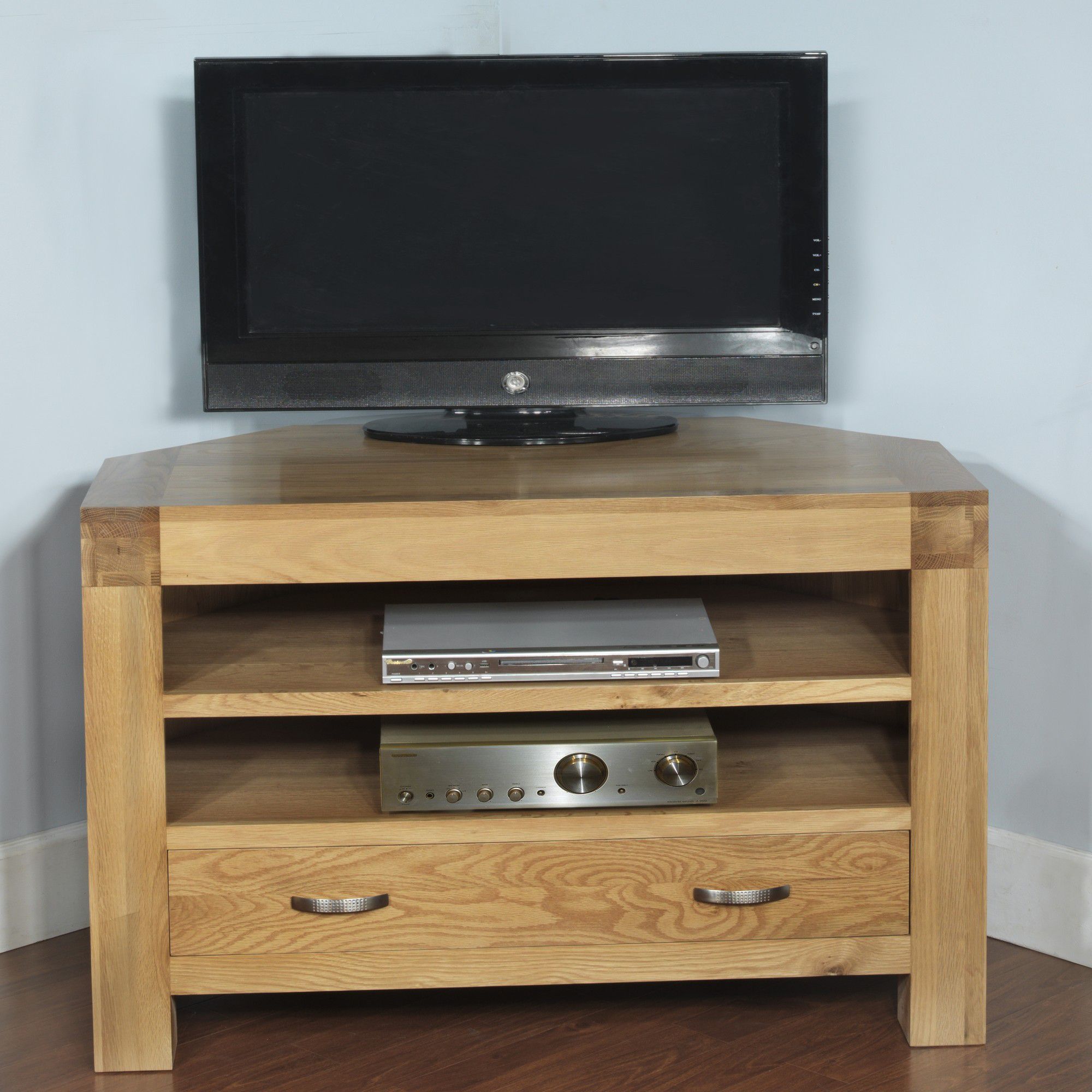 Hawkshead Rustic Oak Blonde Corner TV Cabinet at Tesco Direct