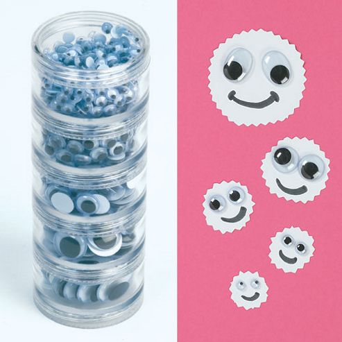 Image of Black & White Wiggle-eye Stack (per Stack)