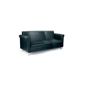 Eliza Tinsley Black Italian Leather Three Seater Sofa