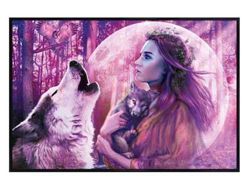 Image of Meikeljohn Graphics Gloss Black Framed Harvest Moon Poster