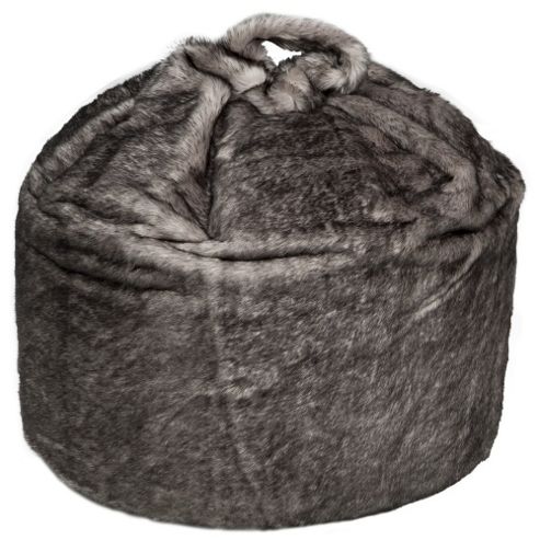 Image of Kaikoo Faux Fur Bean Bag, Black