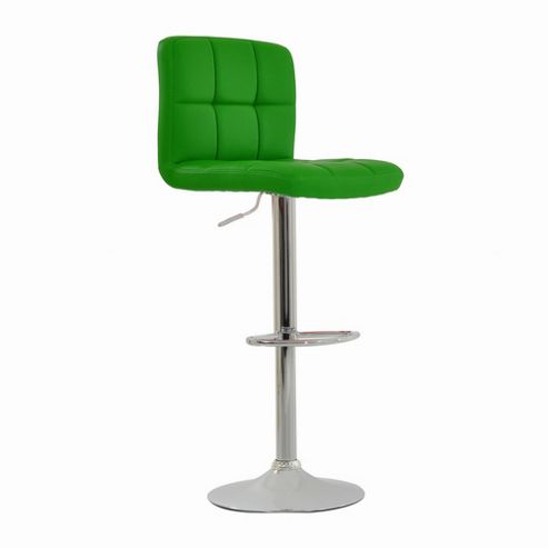 Image of Cuban Green Faux Leather Swivel Bar Stool