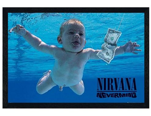 Image of Nirvana Black Wooden Framed Nevermind Poster