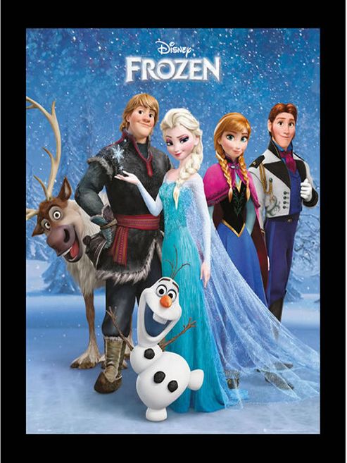 Image of Disney Frozen, Large Framed Picture, Main Cast