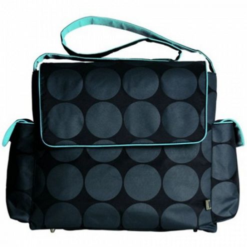 Image of Oioi Messenger Bag (charcoal Dot With Turquoise)