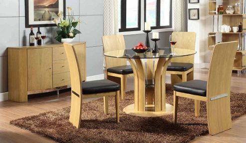Image of Jual Jf601 Oak Table 4 Chairs And Sideboard