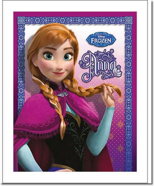 Image of Disney Frozen, Large Framed Picture, Anna In A White Frame