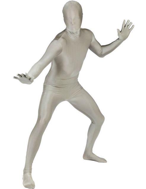 Image of Morphsuit Silver - Adult Costume Size: 42-44