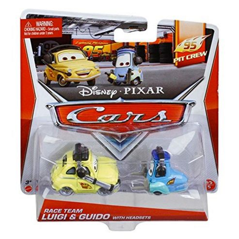 Image of Disney Pixar Cars Diecast Race Team Luigi & Guido With Headsets
