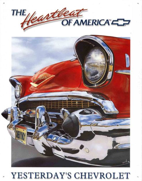 Image of Chevrolet The Heartbeat Of America Tin Sign