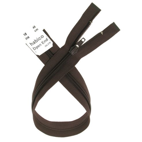 Image of Open End Zip - 46cm - Brown