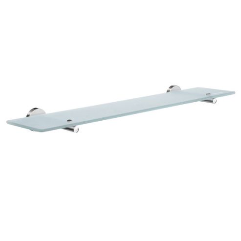 Image of Smedbo Home Bathroom Glass Shelf With Brackets - Polished Chrome