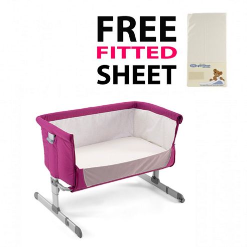 Image of Chicco Next 2 Me Bedside Crib - Fuchsia