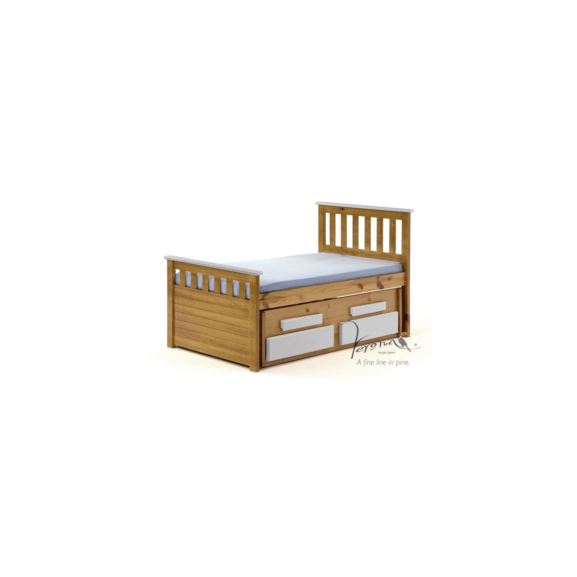 Verona Bergamo Kids Captains Bed with guest bed - Antique White at Tesco Direct