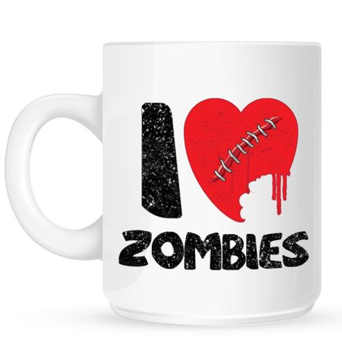 Image of I Love Zombies (red) 10oz Ceramic Mug