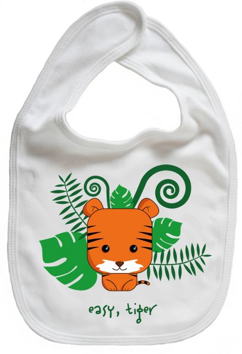Image of Dirty Fingers Easy Tiger Baby Cute Bib White