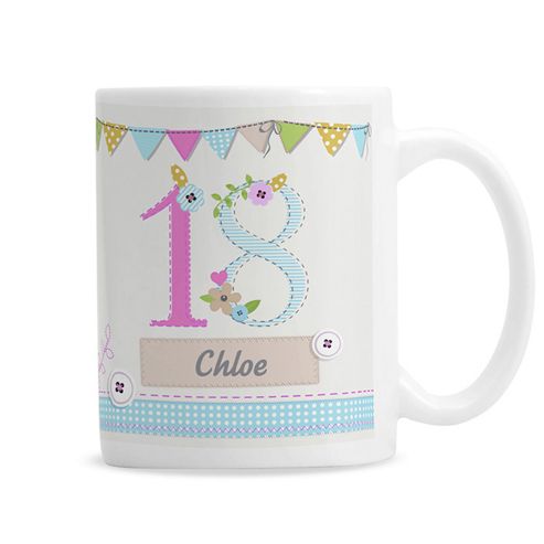 Image of Personalised Birthday Bunting Age Mug