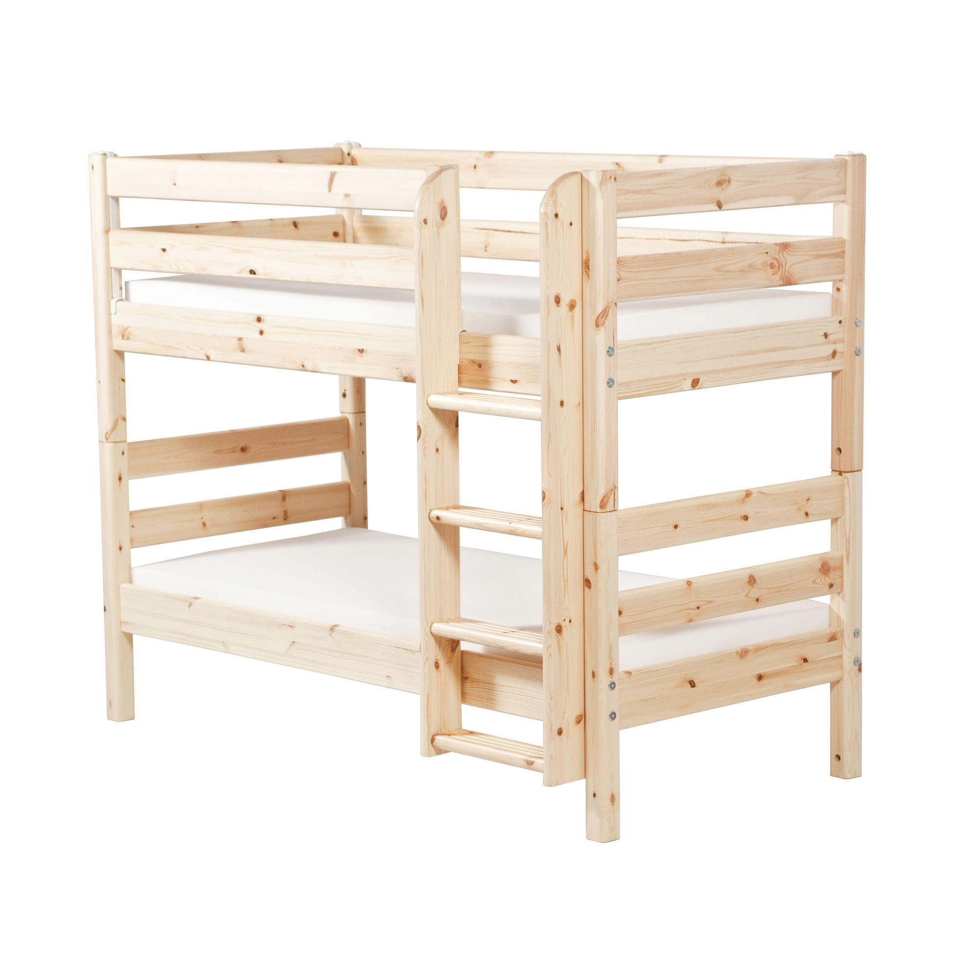 Flexa Classic Bunk Bed with Straight Ladder - Natural Lacquer at Tesco Direct