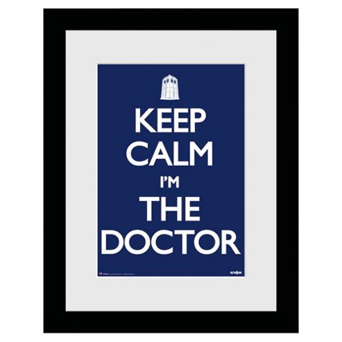 Image of Doctor Who Keep Calm Framed Print, 30x40cm
