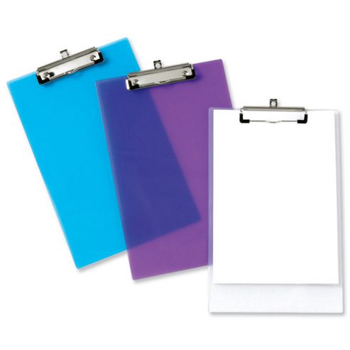 Image of Rapesco Clipboard Polypropylene Shatterproof Frosted Purple Or Green Or Clear Ref Shppcbas